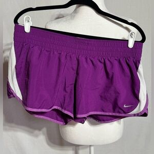 Nike Purple Athletic Running Shorts with White Accents